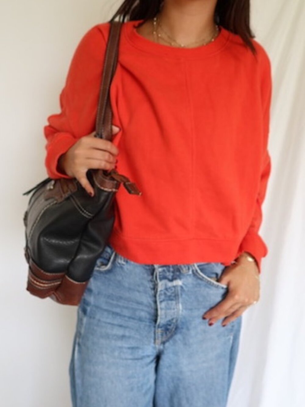 Orangered oversized crewneck sweatshirt oversized - Picture 6 of 7